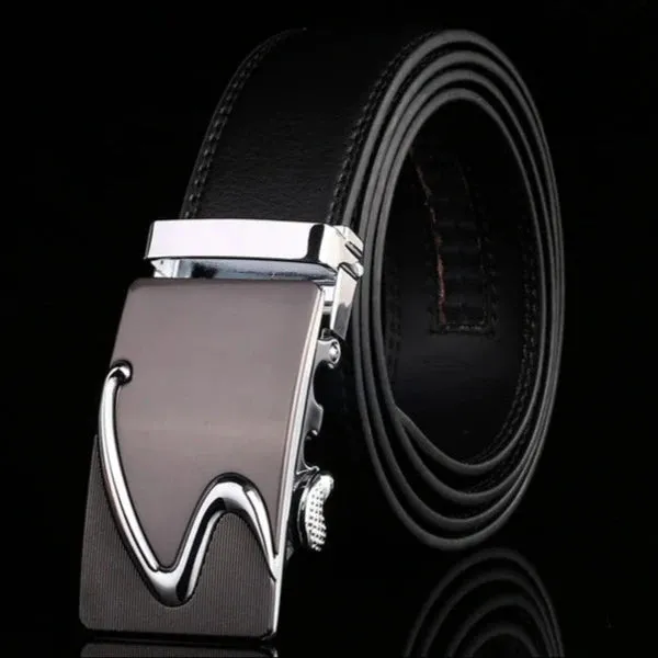 Modern S Buckle Leather Belt