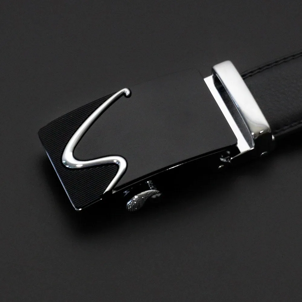 Modern S Buckle Leather Belt