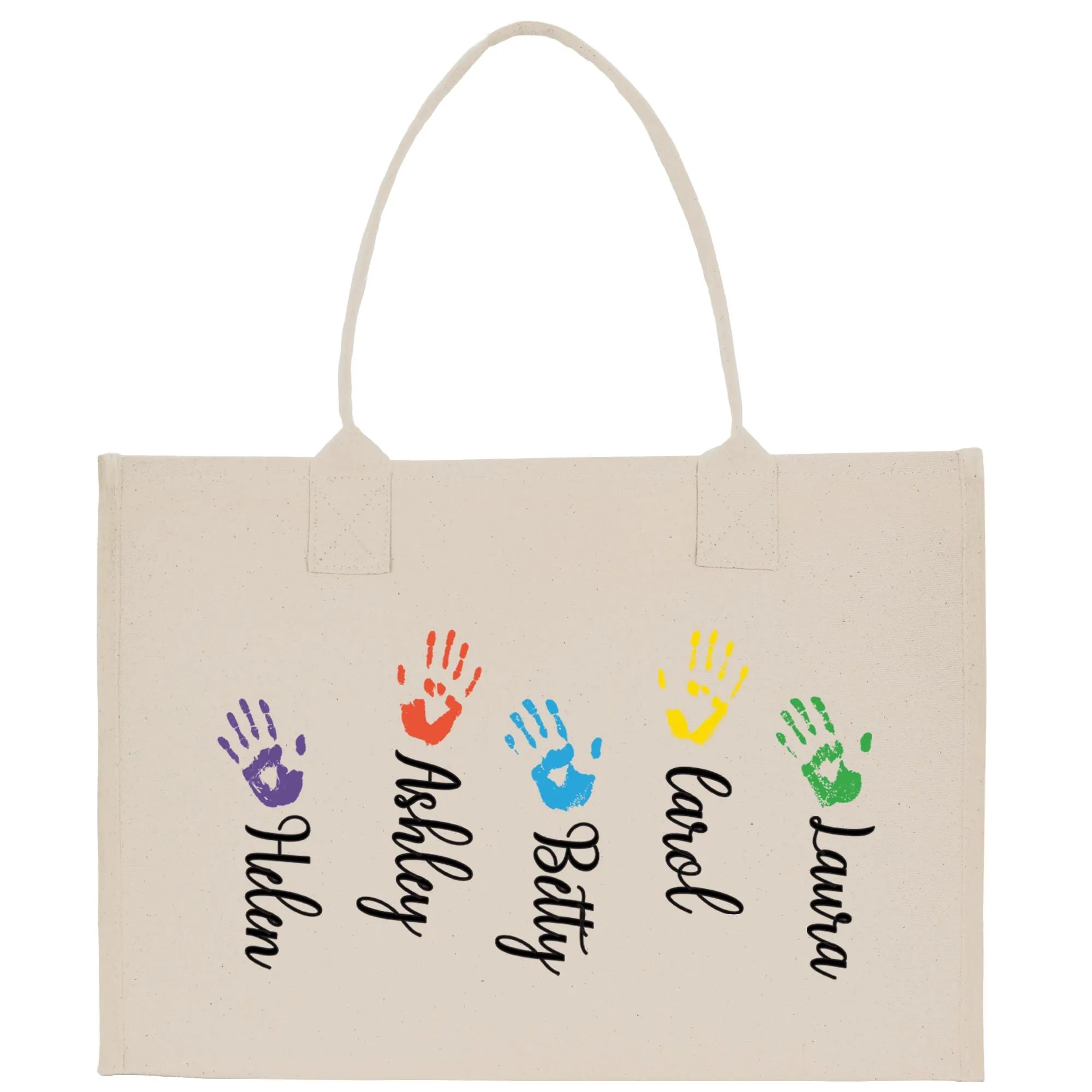Mom Grandchild Kids Names Custom Grandma Tote Bag Grandma's Getaway Bag Personalized Grandma Gift Bag Shopping Bag Mother Day Gift (MDT1005)