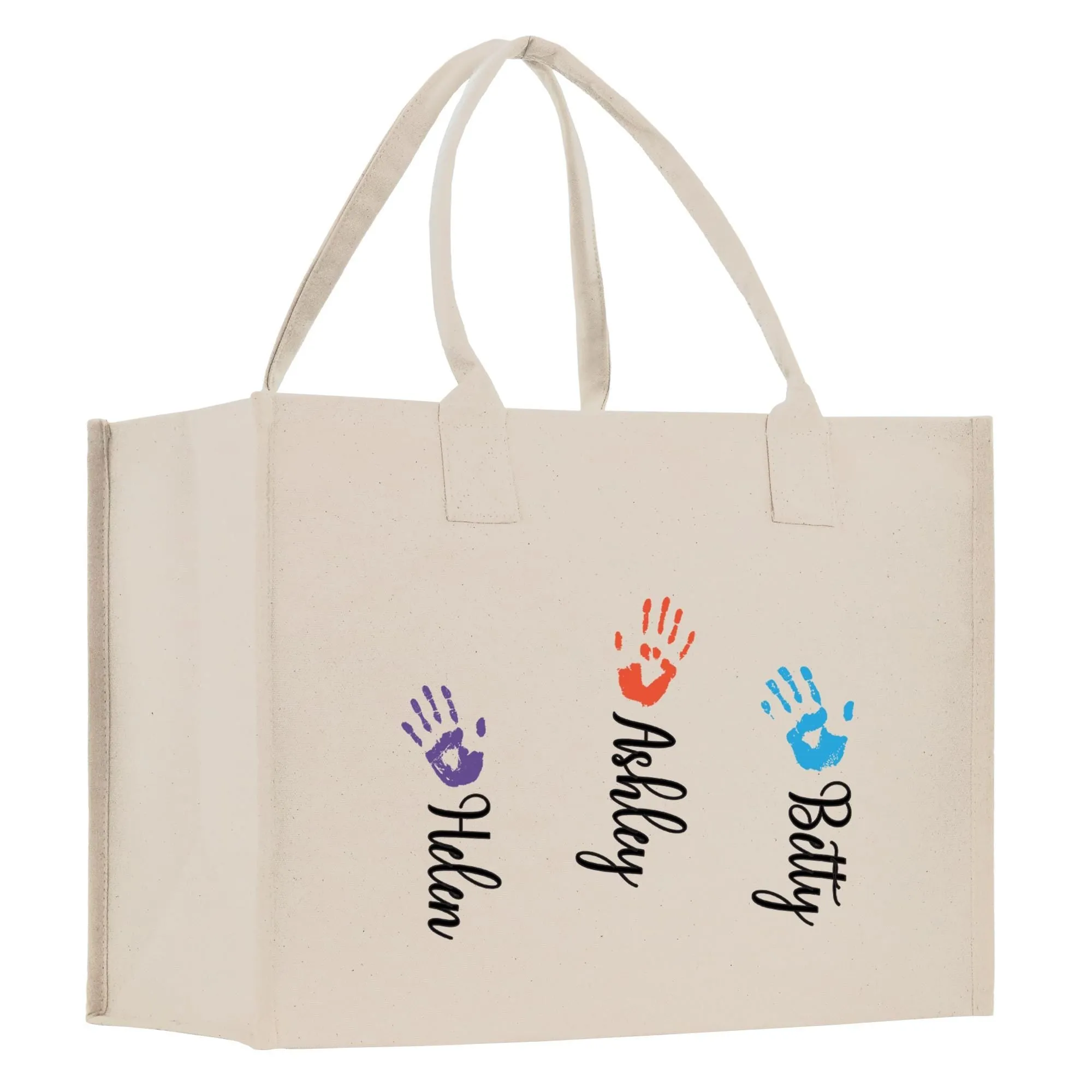 Mom Grandchild Kids Names Custom Grandma Tote Bag Grandma's Getaway Bag Personalized Grandma Gift Bag Shopping Bag Mother Day Gift (MDT1005)