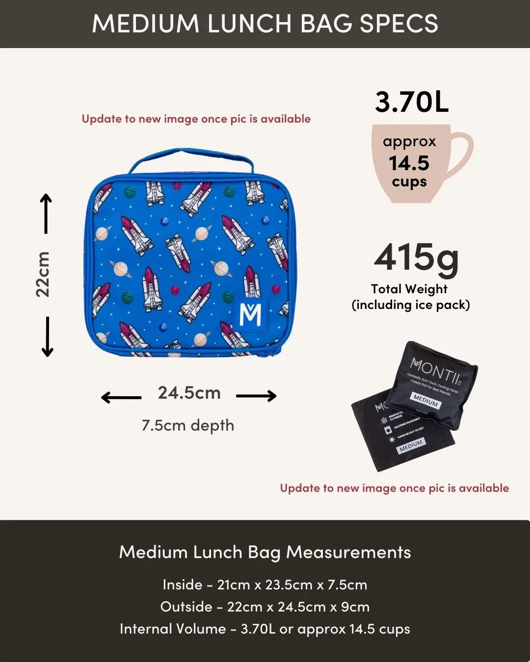 MontiiCo Medium Insulated Lunch Bad - Rainbow Roller