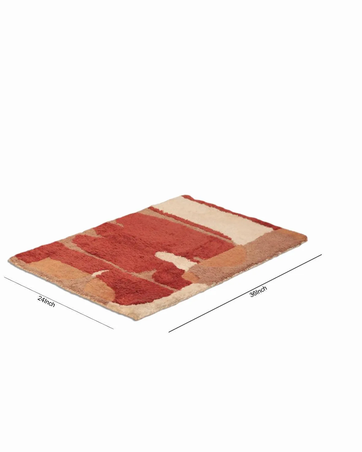 Multicolor Tufted Design Polyester Rug | 3x2 ft