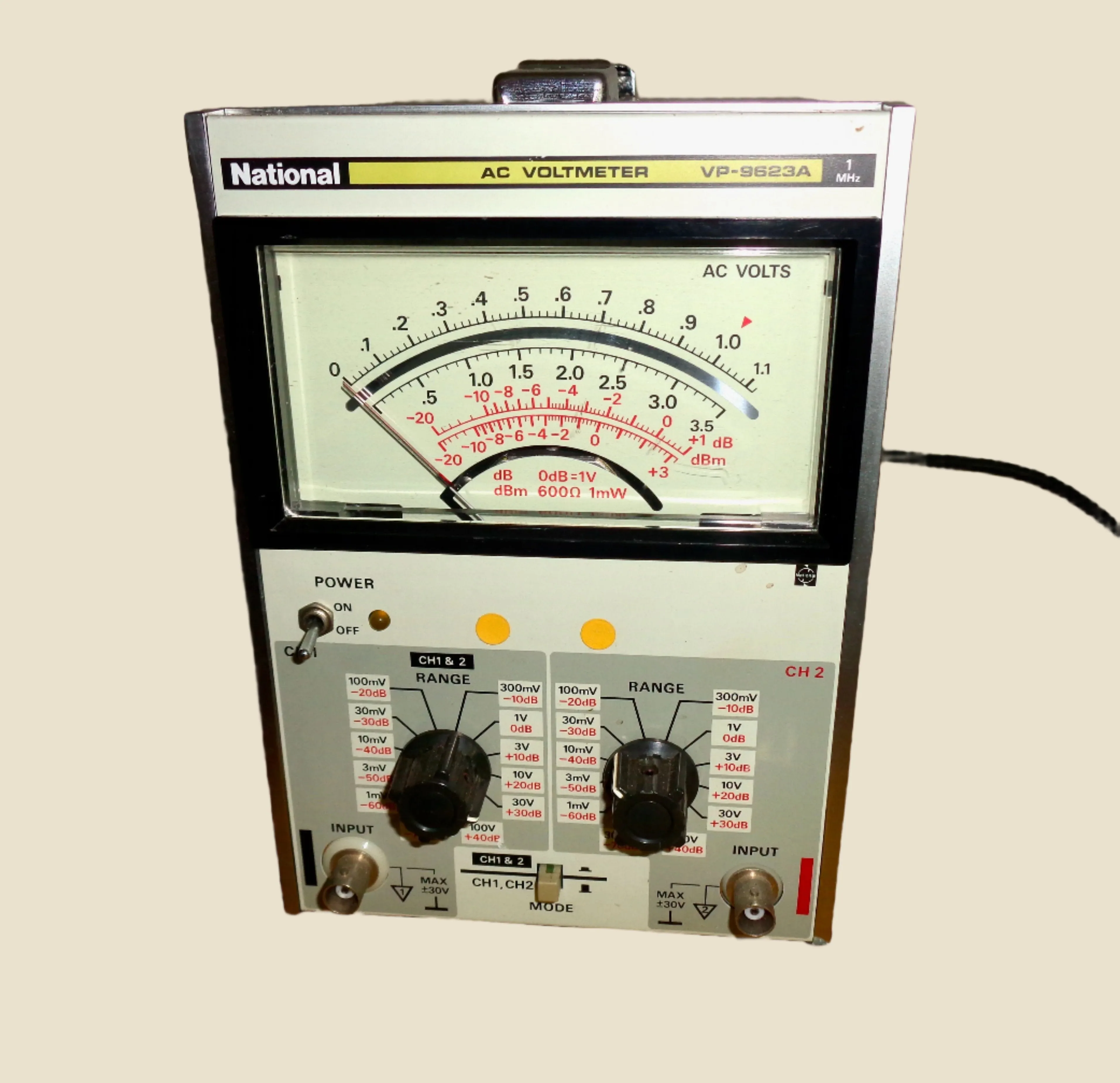 National AC Voltmeter VP9623A 1MHz 2 Channel