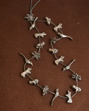 Native American Sterling Silver Fetish Necklace