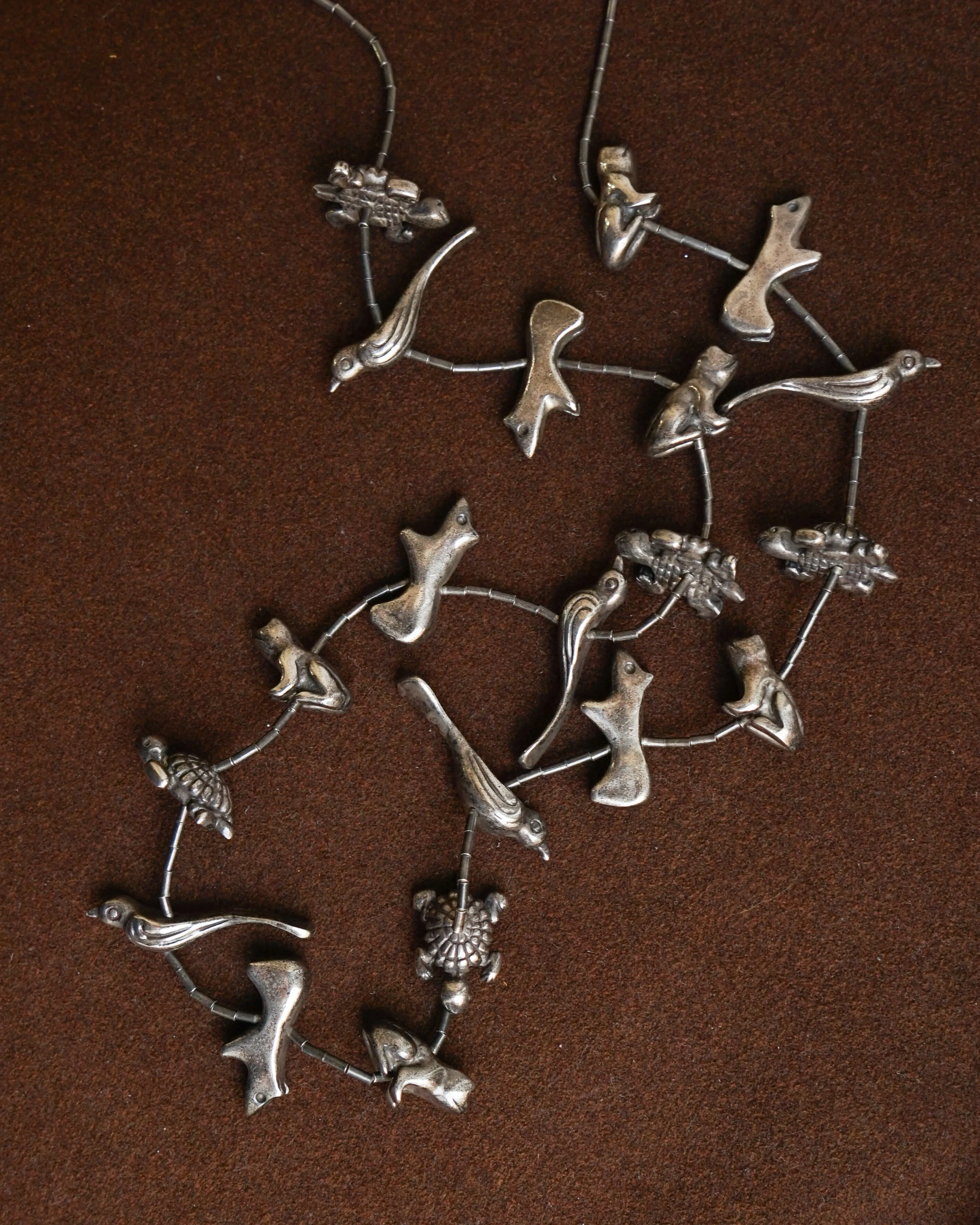 Native American Sterling Silver Fetish Necklace
