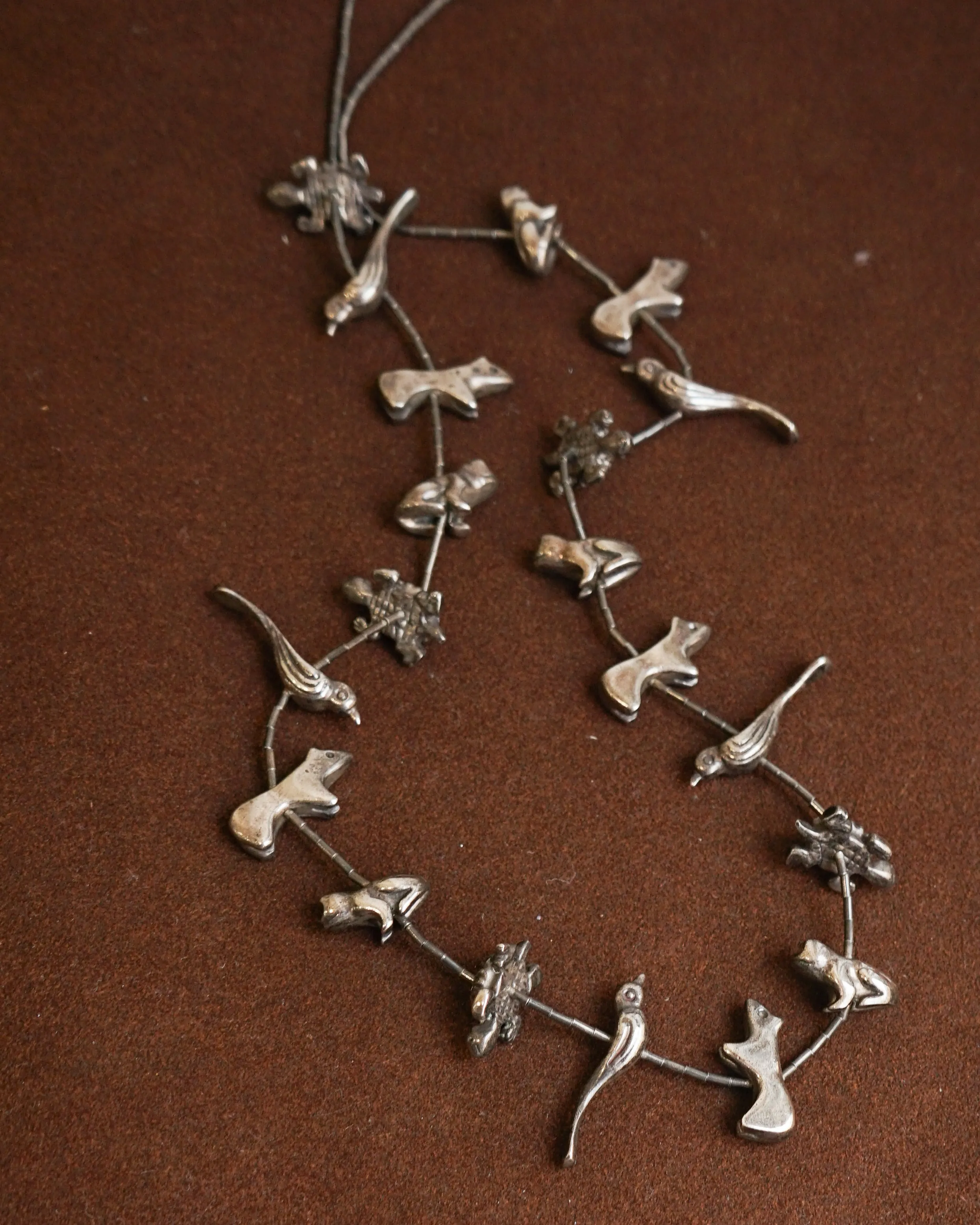 Native American Sterling Silver Fetish Necklace