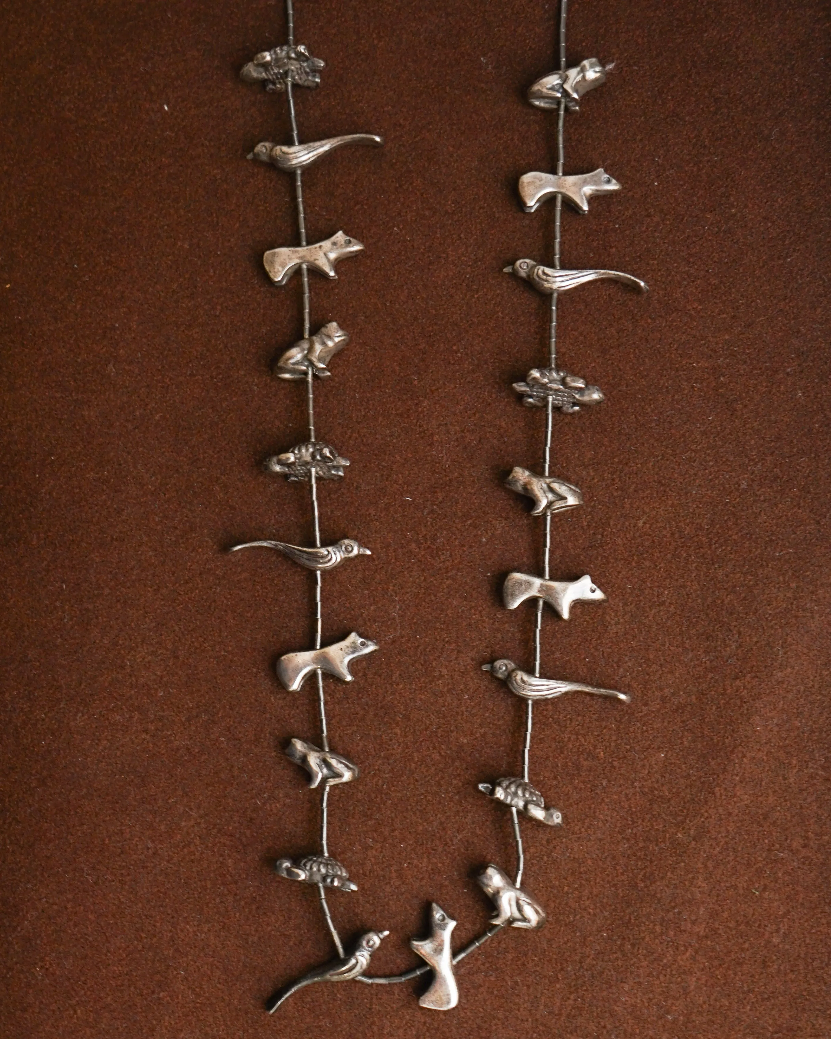 Native American Sterling Silver Fetish Necklace