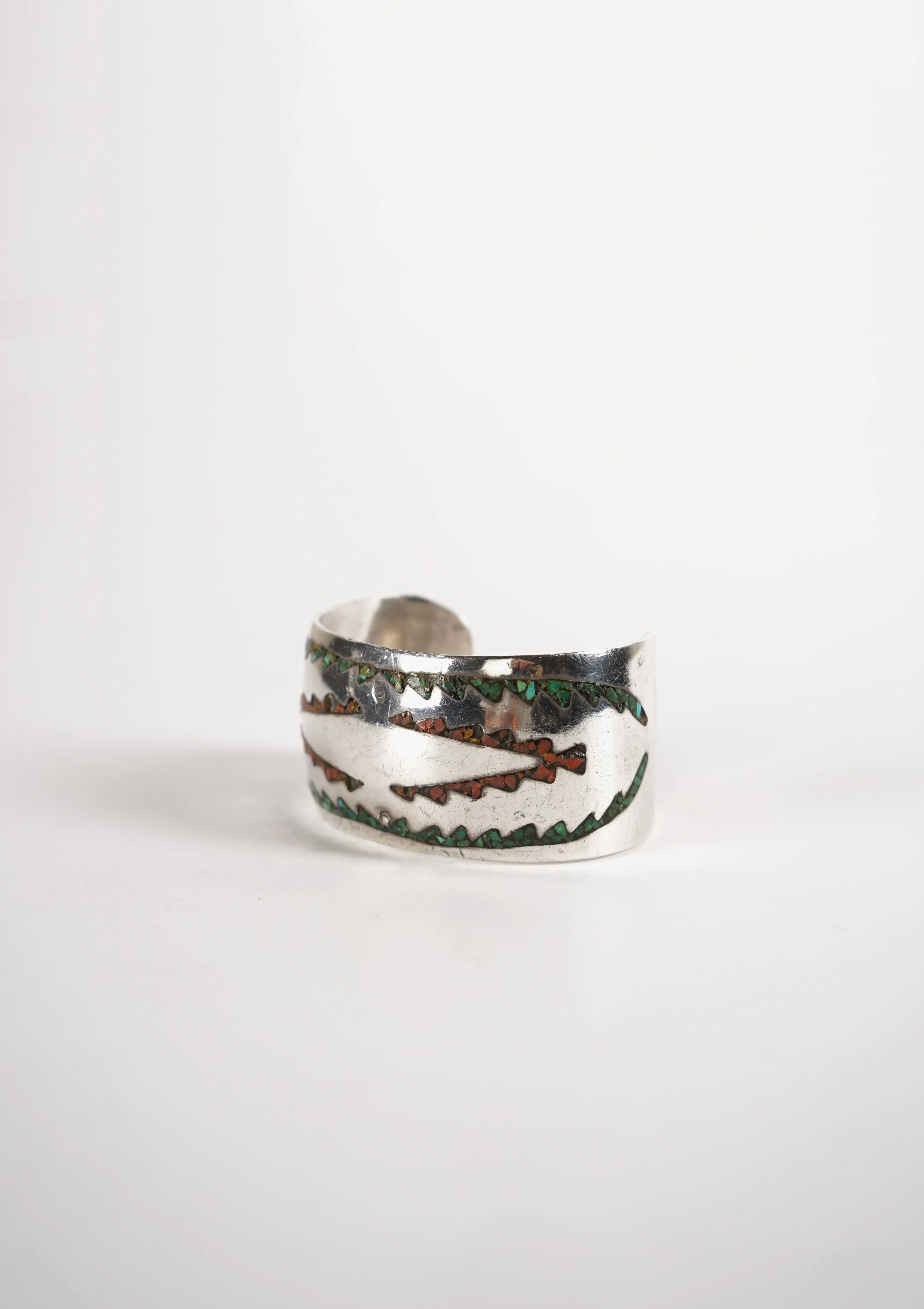 Native Indian Inlay Wide Cuff