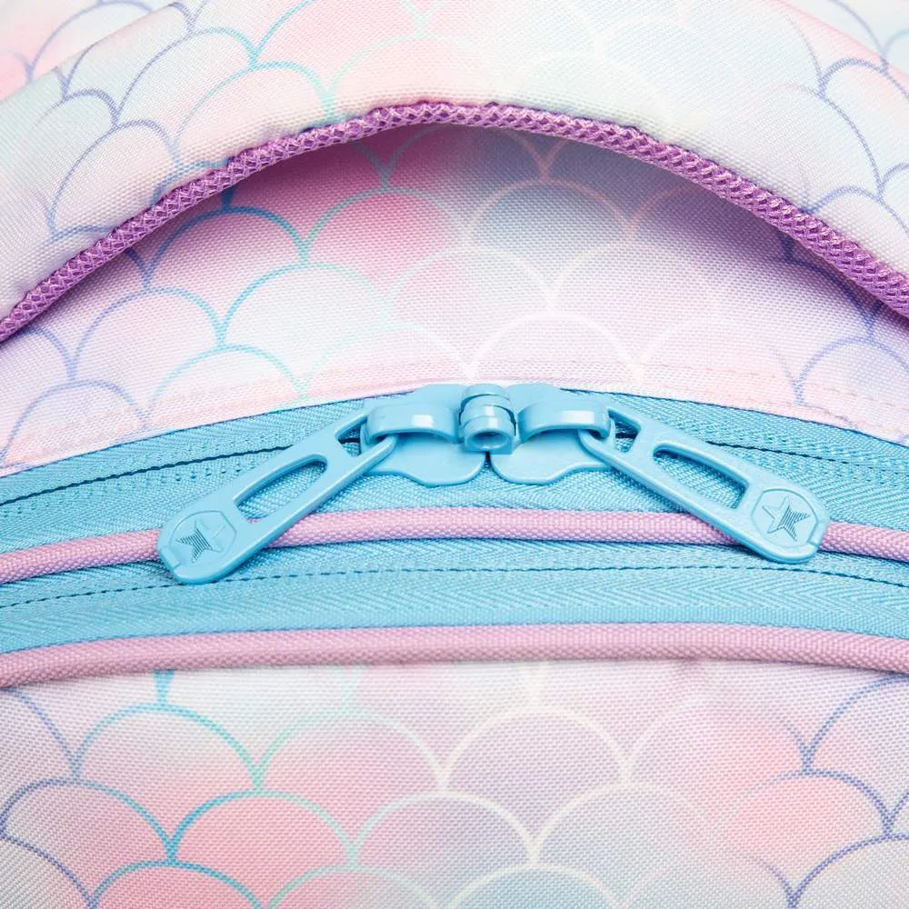 (NET) School Bag with Lunch Bag and Pencil Case Mermaid Set Of 3  Pcs