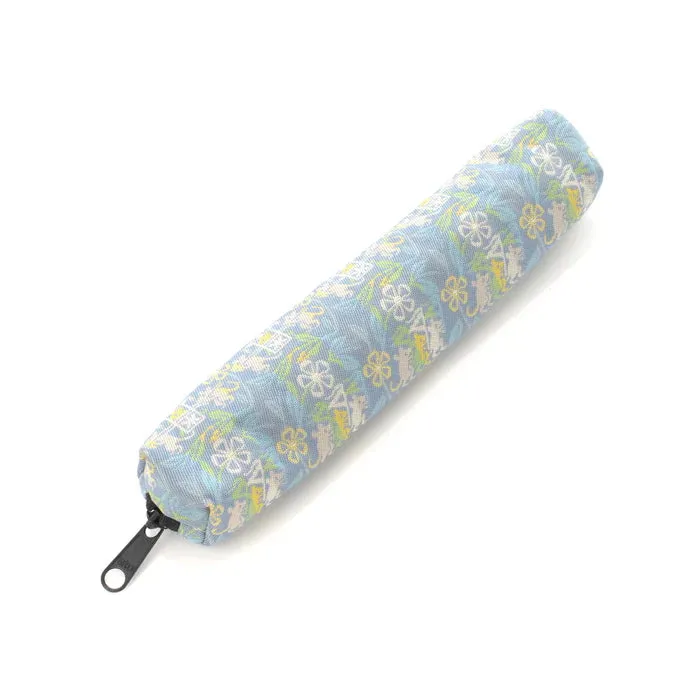Nishijin-ori Pencil Case - Marrying Mice in the Cut-paper Appearance / Blue-Grey - ,  Made in Kyoto, Japan,  Japanese traditional craft pen case