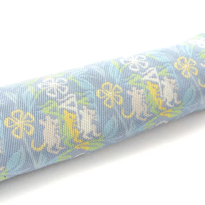 Nishijin-ori Pencil Case - Marrying Mice in the Cut-paper Appearance / Blue-Grey - ,  Made in Kyoto, Japan,  Japanese traditional craft pen case