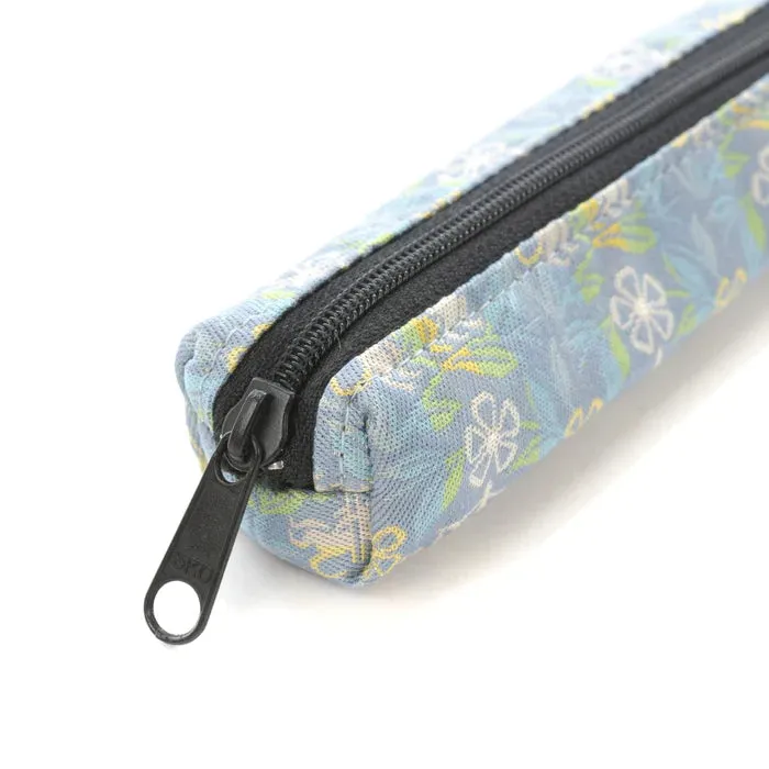 Nishijin-ori Pencil Case - Marrying Mice in the Cut-paper Appearance / Blue-Grey - ,  Made in Kyoto, Japan,  Japanese traditional craft pen case