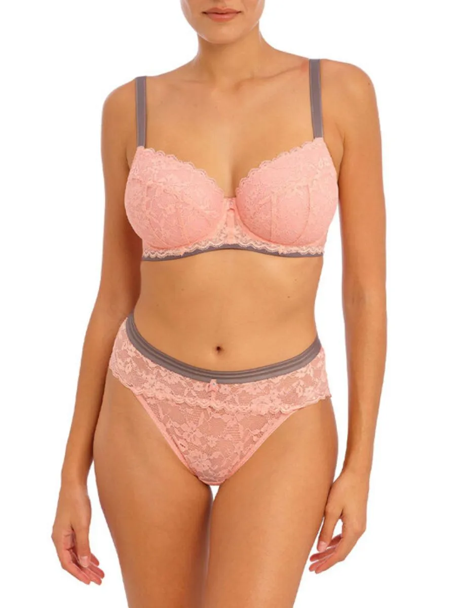 Offbeat Padded Half Cup Bra - Rosehip