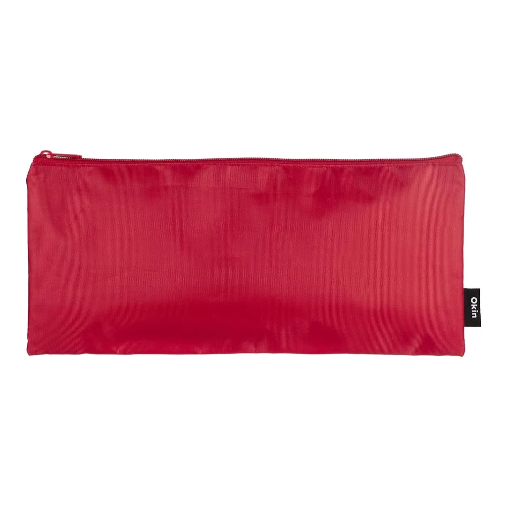 Okin Pencil Case Long Flat Red 34x15cm