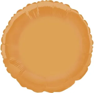 Orange Round Foil Balloon - 50cm