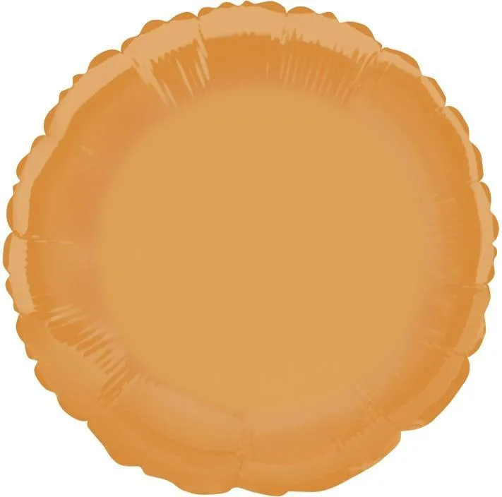 Orange Round Foil Balloon - 50cm