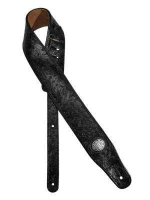 Padded Series Guitar strap, black imprint, brown padded back