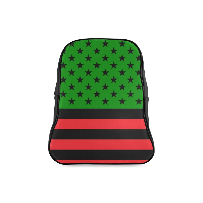 Pan African Stars & Stripes Flag Leather Bookbag