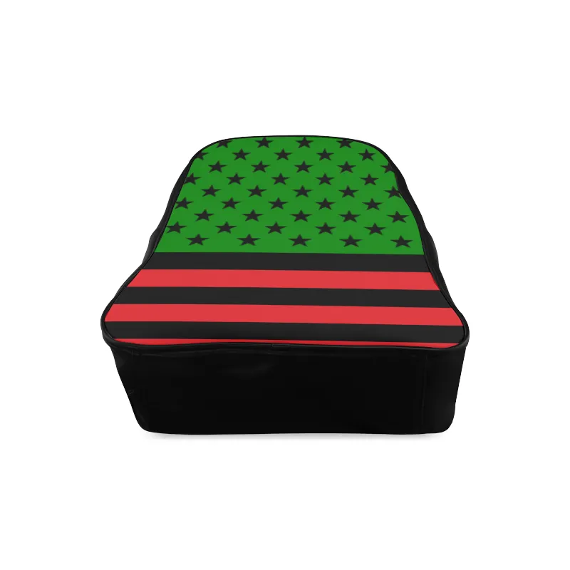 Pan African Stars & Stripes Flag Leather Bookbag
