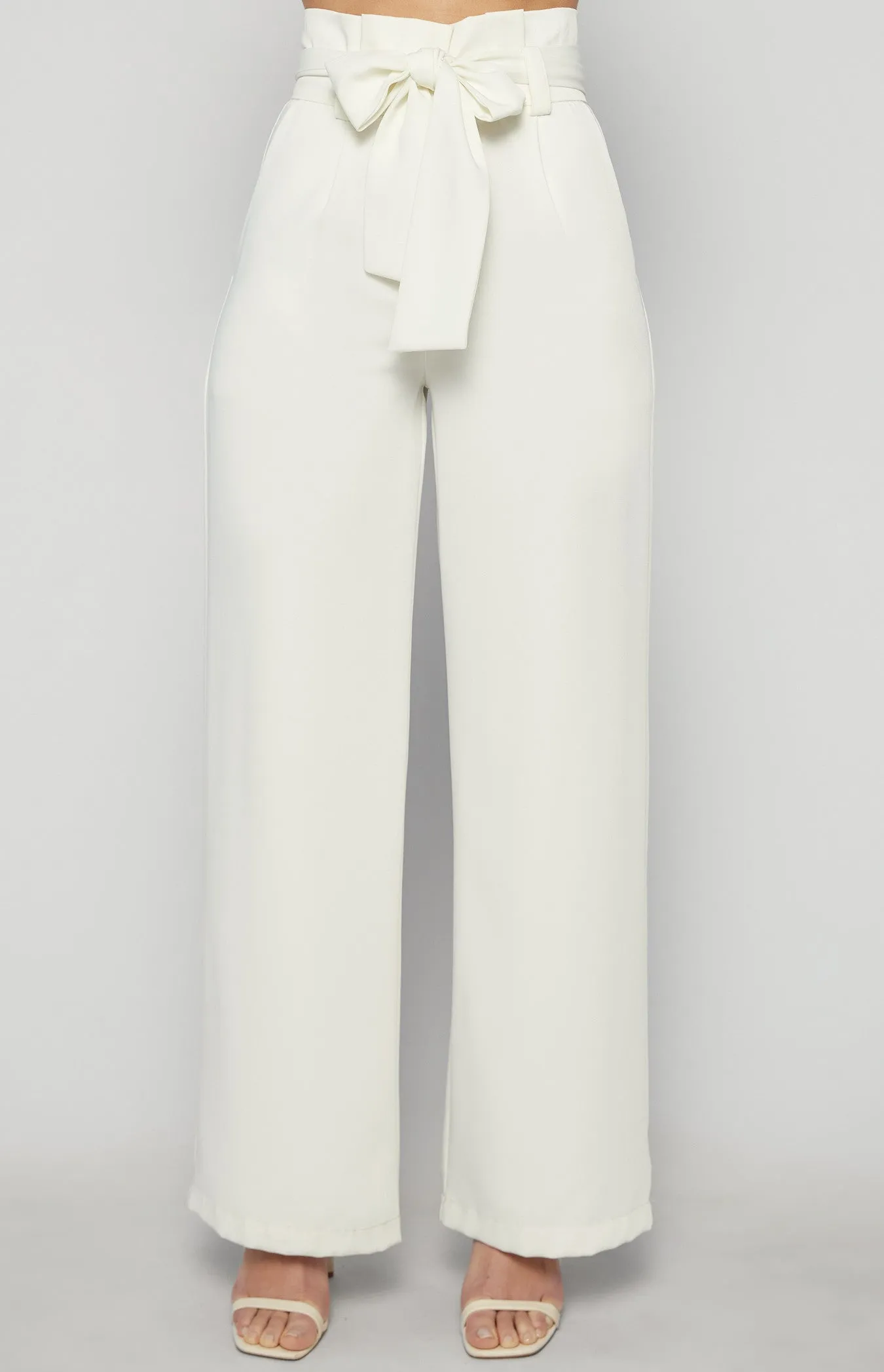 Paper Bag Waist Wide Leg Pants