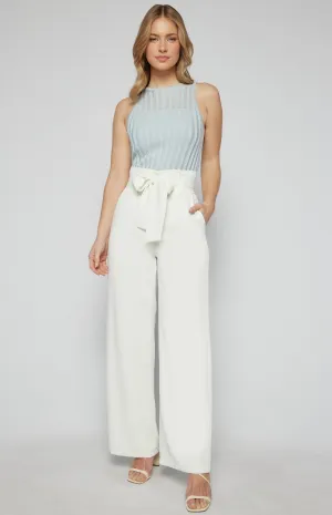 Paper Bag Waist Wide Leg Pants