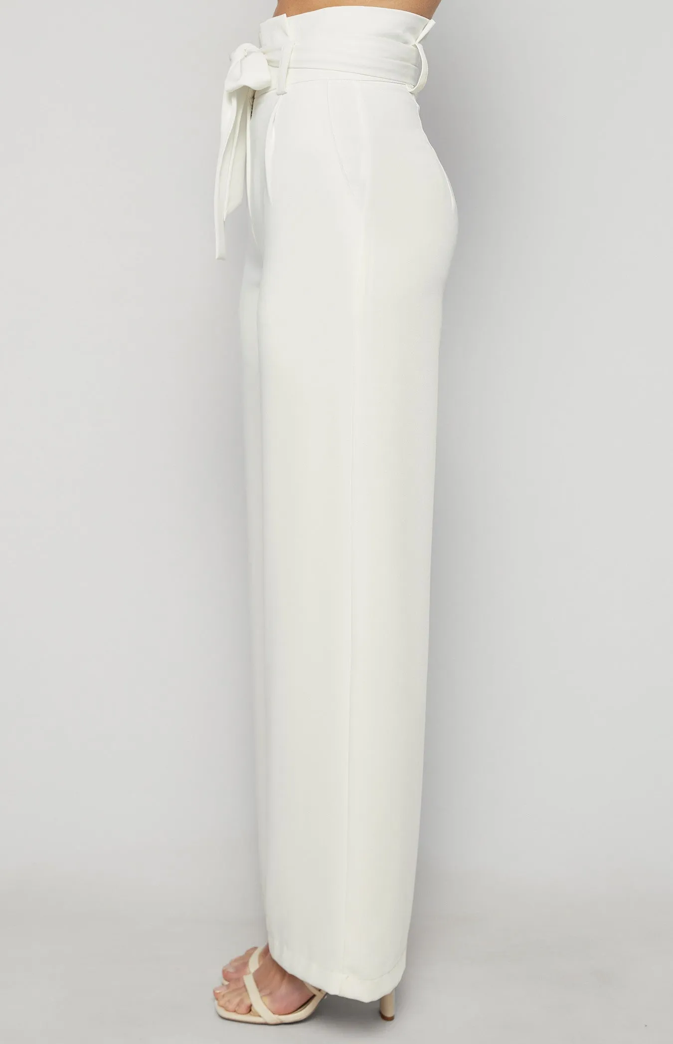 Paper Bag Waist Wide Leg Pants