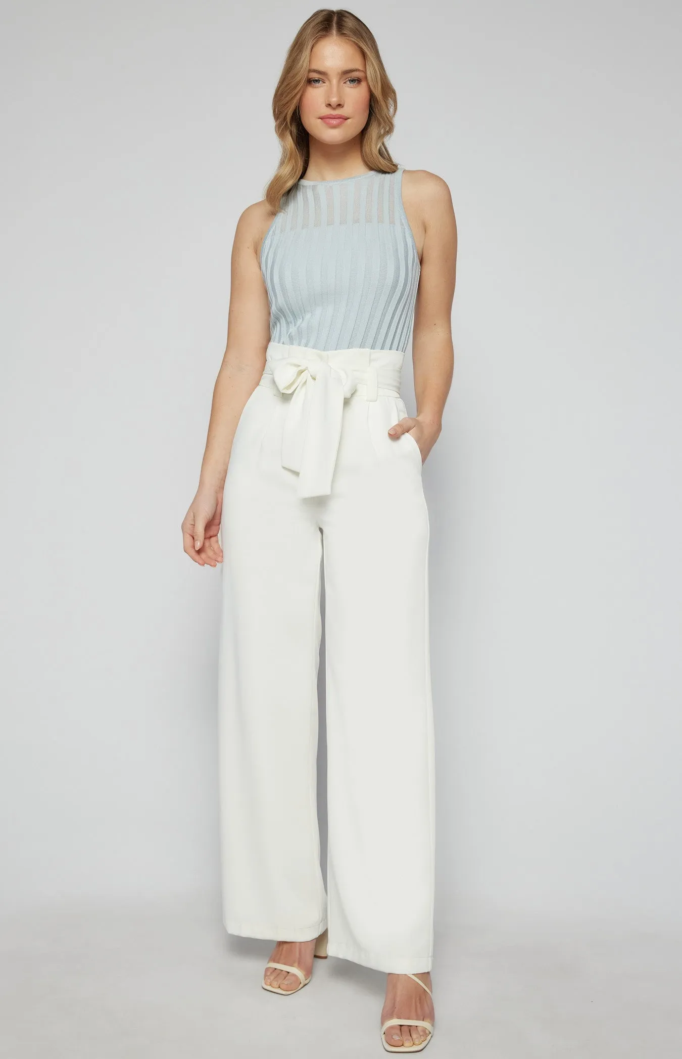 Paper Bag Waist Wide Leg Pants