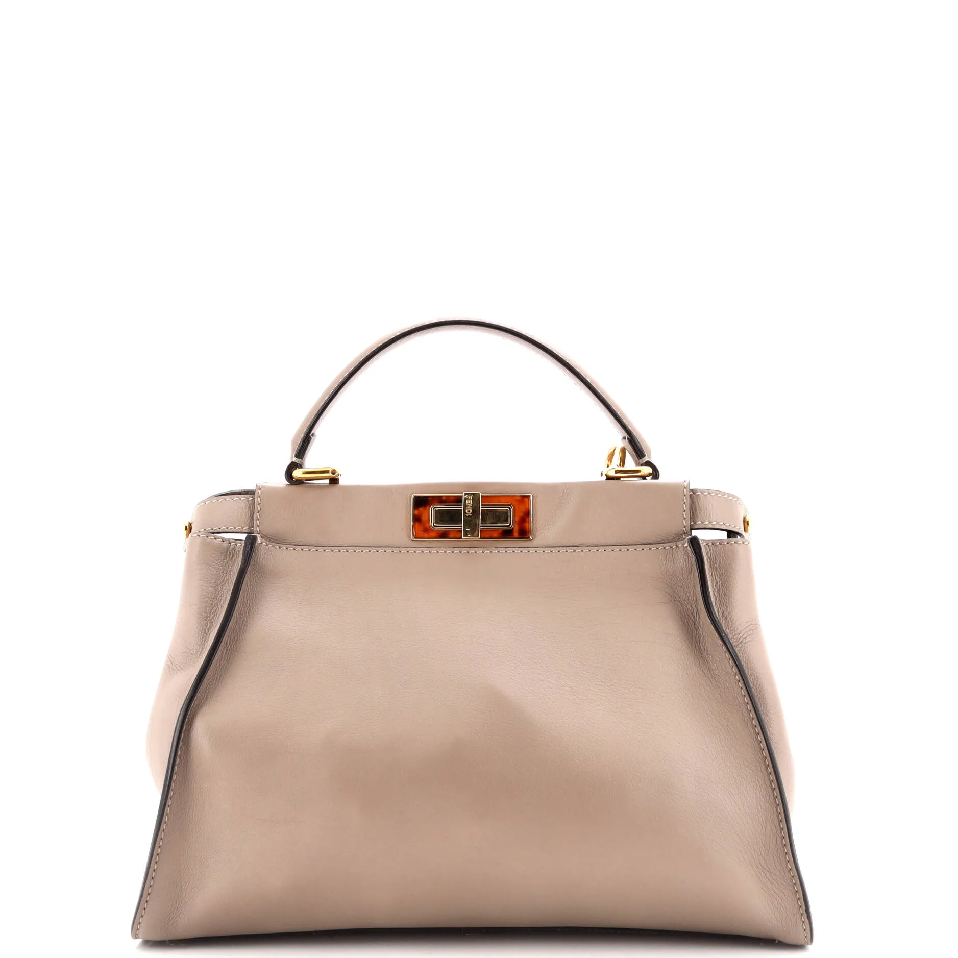 Peekaboo Bag Leather with Tortoise Detail Regular