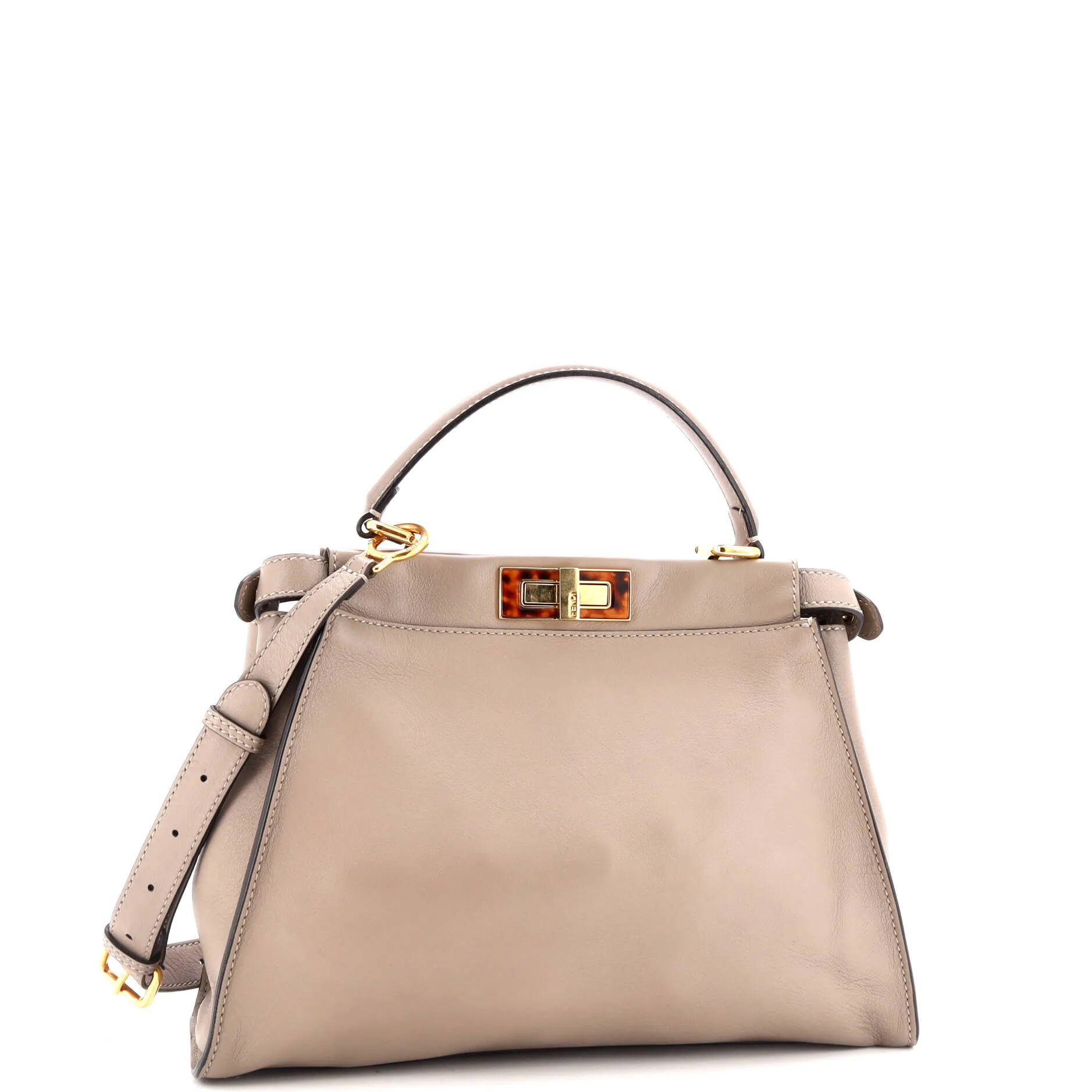 Peekaboo Bag Leather with Tortoise Detail Regular
