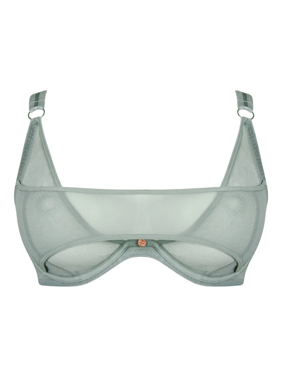 Peep Show Deep Plunge Bra - Sage Green