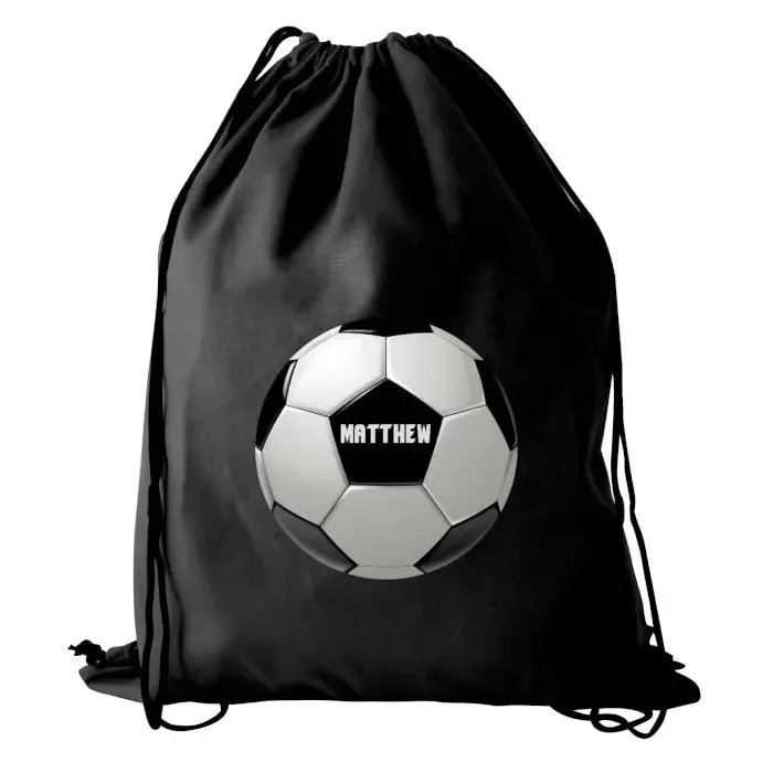 Personalised Football Black Kit Bag