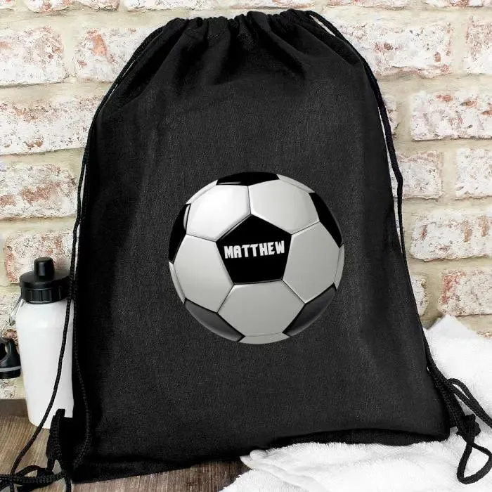 Personalised Football Black Kit Bag