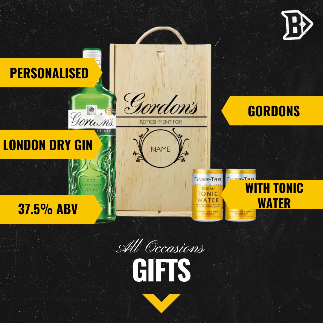 Personalised Gordons London Dry Gin Gift Set with Fever-Tree Tonics (70cl)