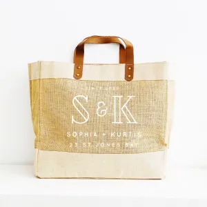 Personalised Jute Tote Bag | Custom Anniversary or Wedding Bag