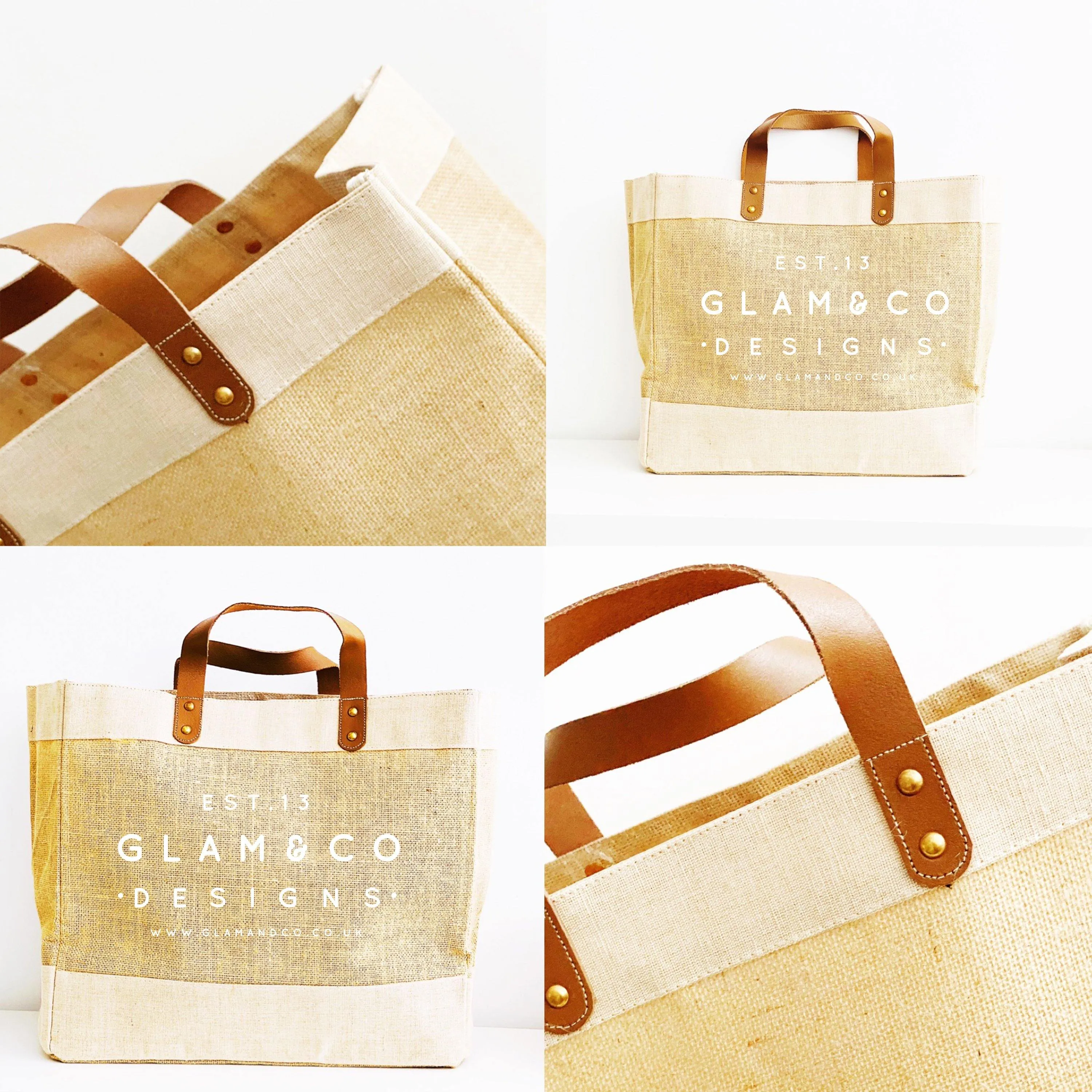 Personalised Jute Tote Bag - Custom place name and date