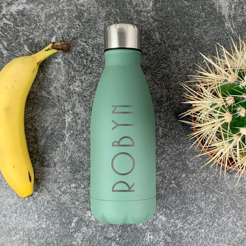 Personalised Stainless Steel Matte Water Bottle 500ml