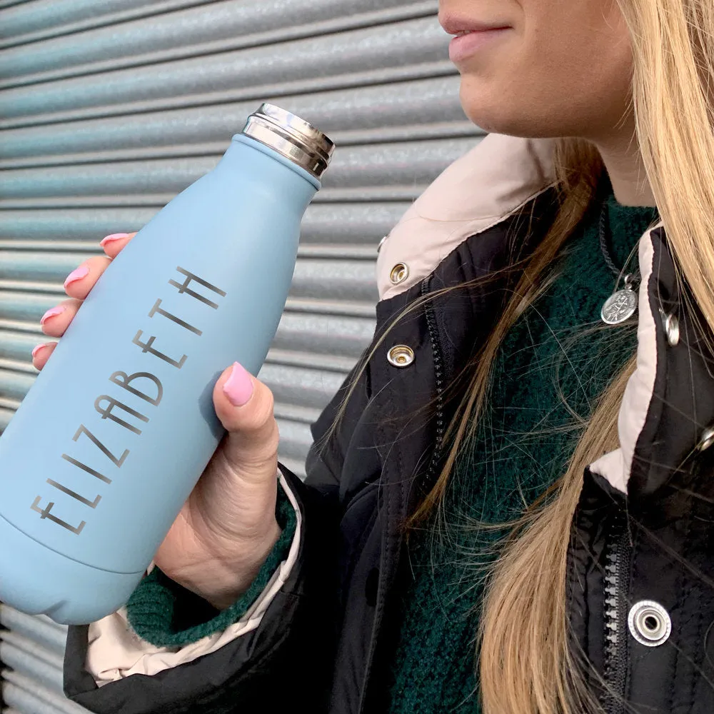 Personalised Stainless Steel Matte Water Bottle 500ml