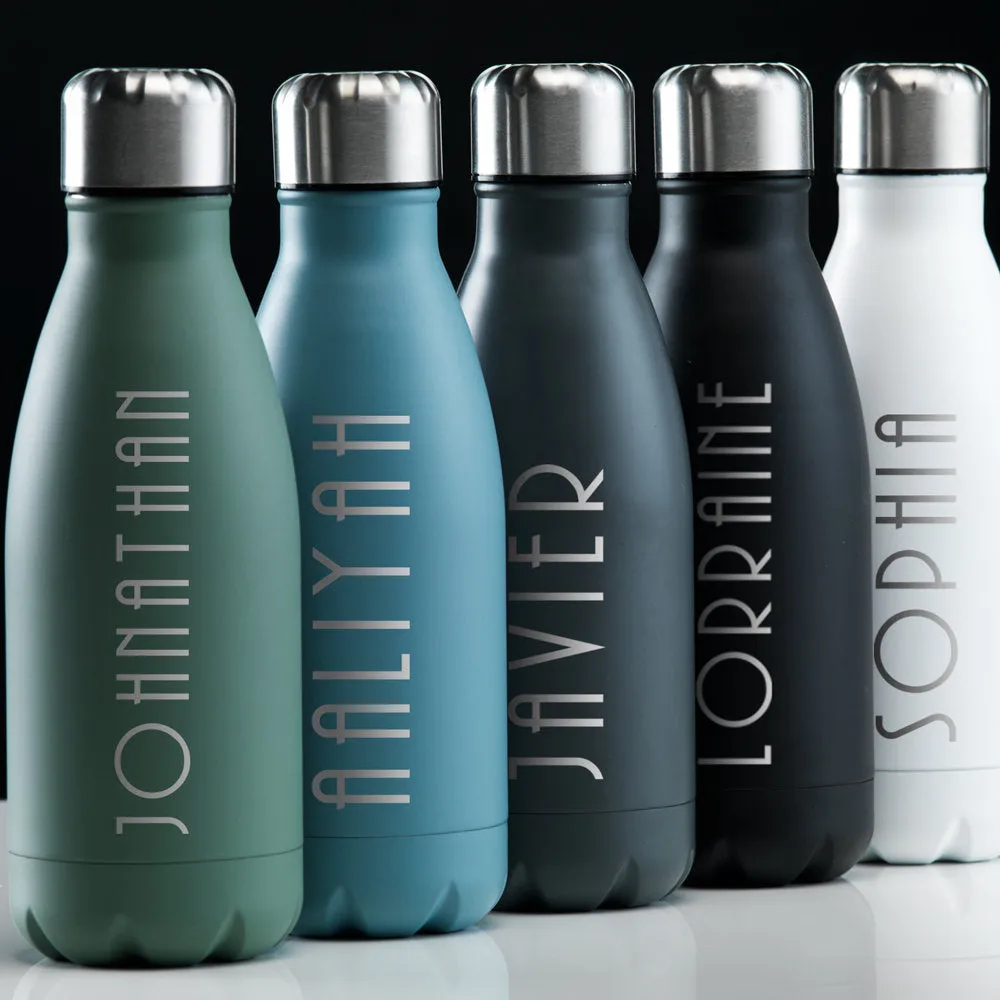 Personalised Stainless Steel Matte Water Bottle 500ml