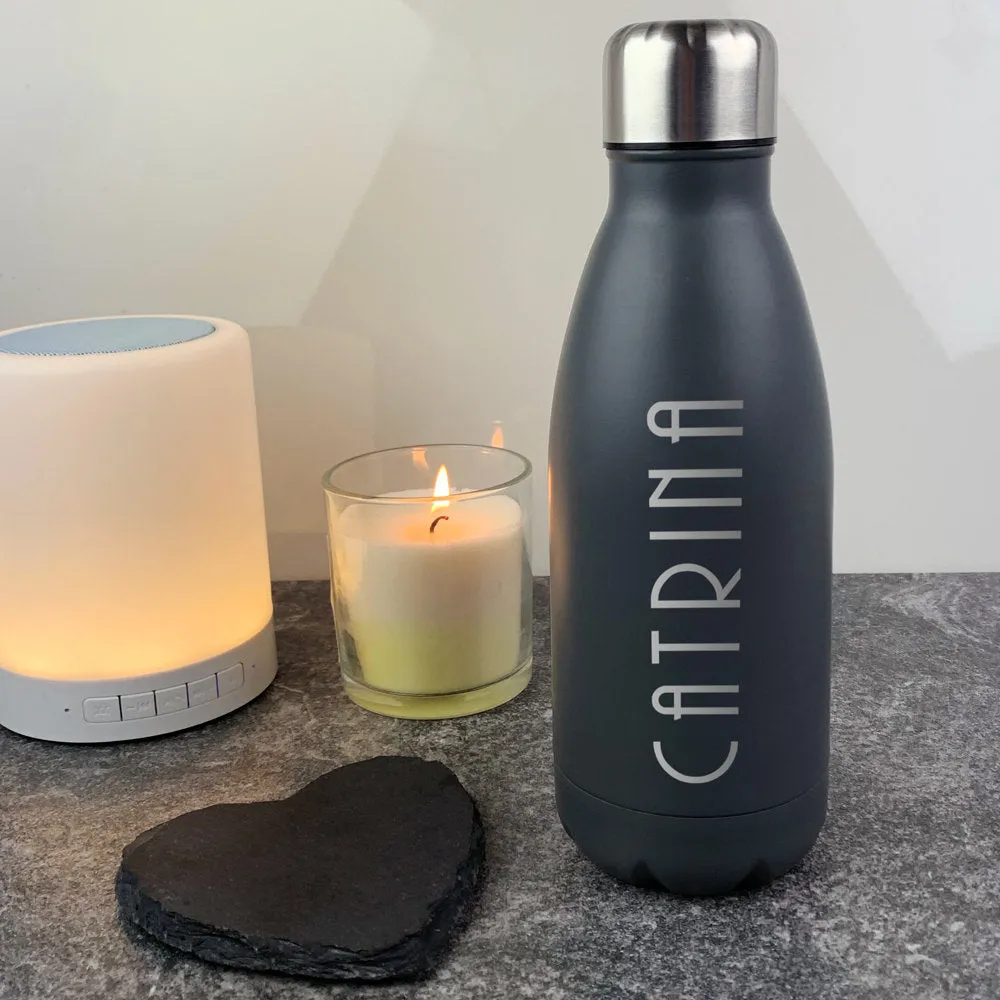 Personalised Stainless Steel Matte Water Bottle 500ml