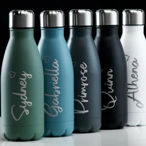Personalised Stainless Steel Reusable Matt Drinks Water Bottle 500ml