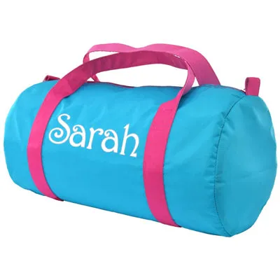 Personalized Duffel Bag by Mint  Aqua & Hot Pink