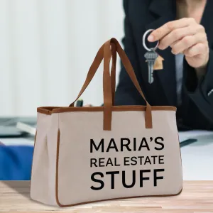 Personalized Name Real Estate Stuff Tote Bag Business Custom Real Estate Agent Gift Bulk Business Logo Realtor Swag Bag (RET1022)