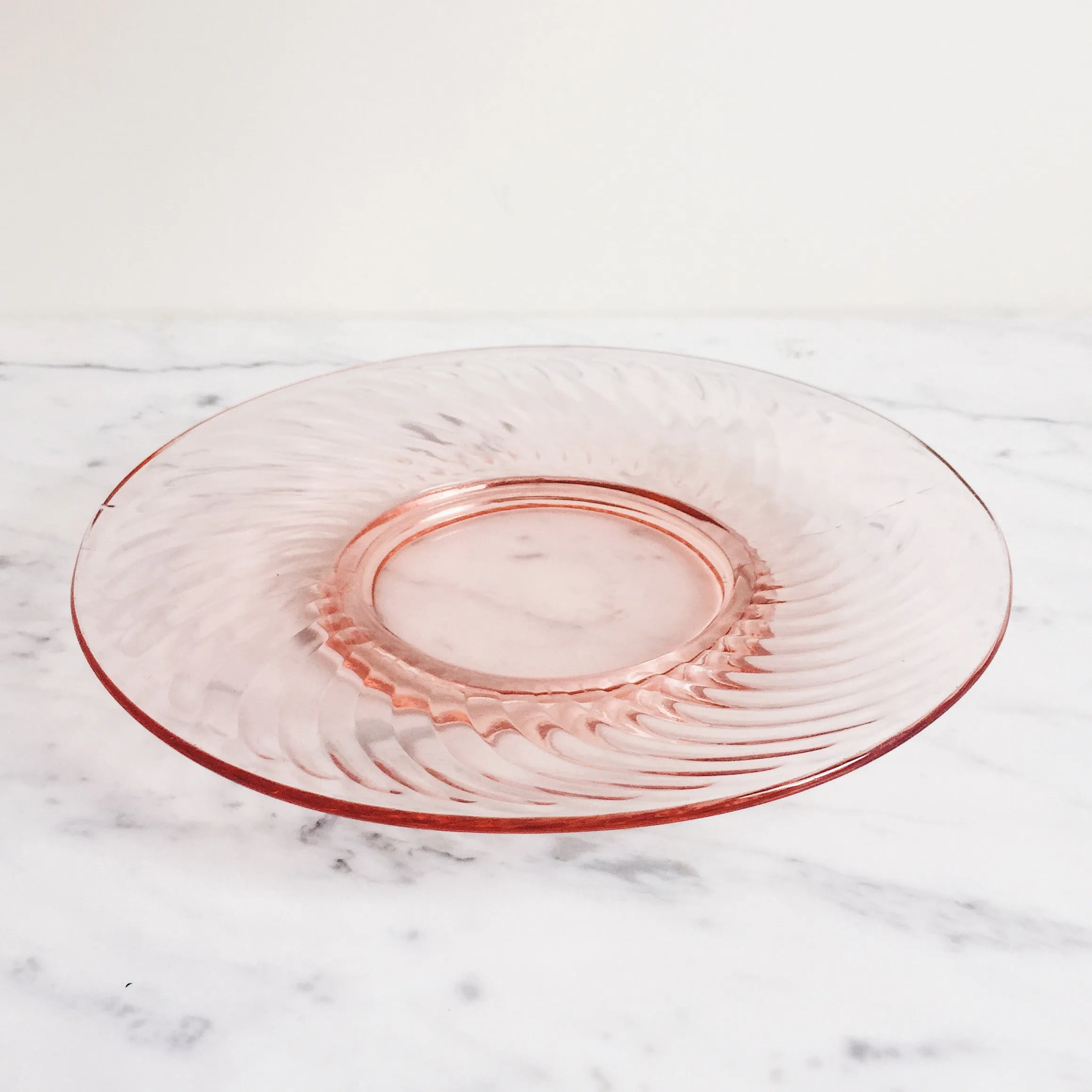 Pink Intoxication Antique Glass Luncheon Plate