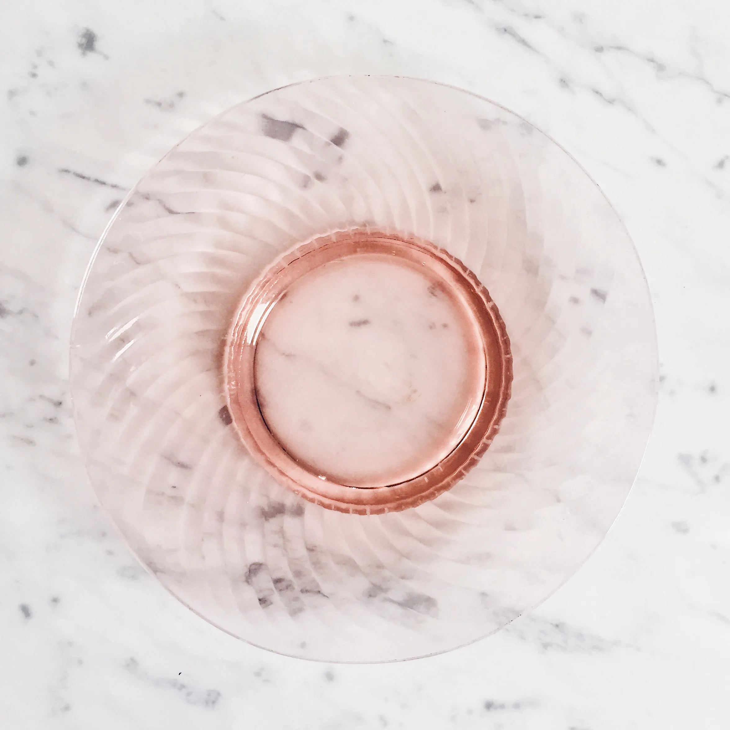 Pink Intoxication Antique Glass Luncheon Plate