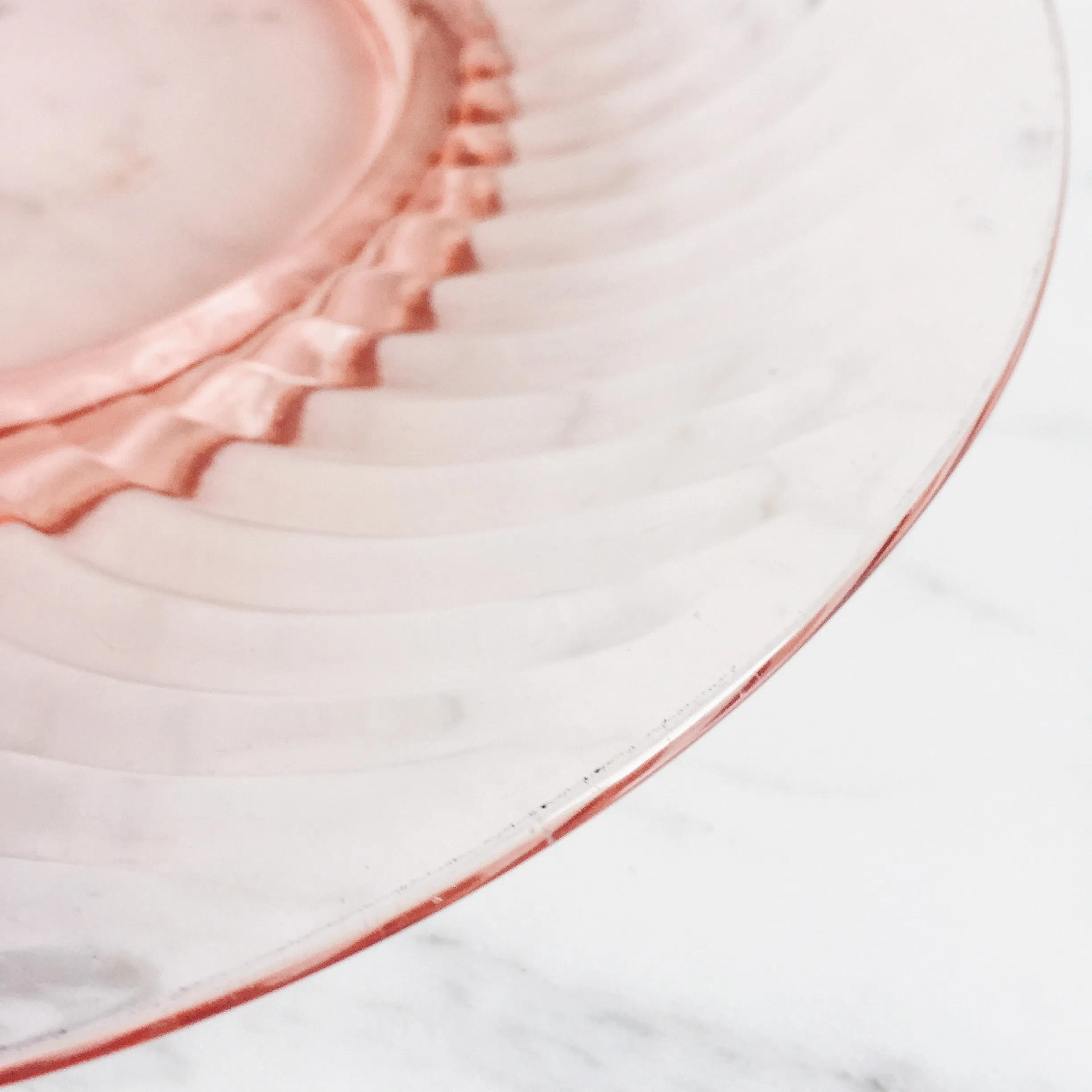 Pink Intoxication Antique Glass Luncheon Plate