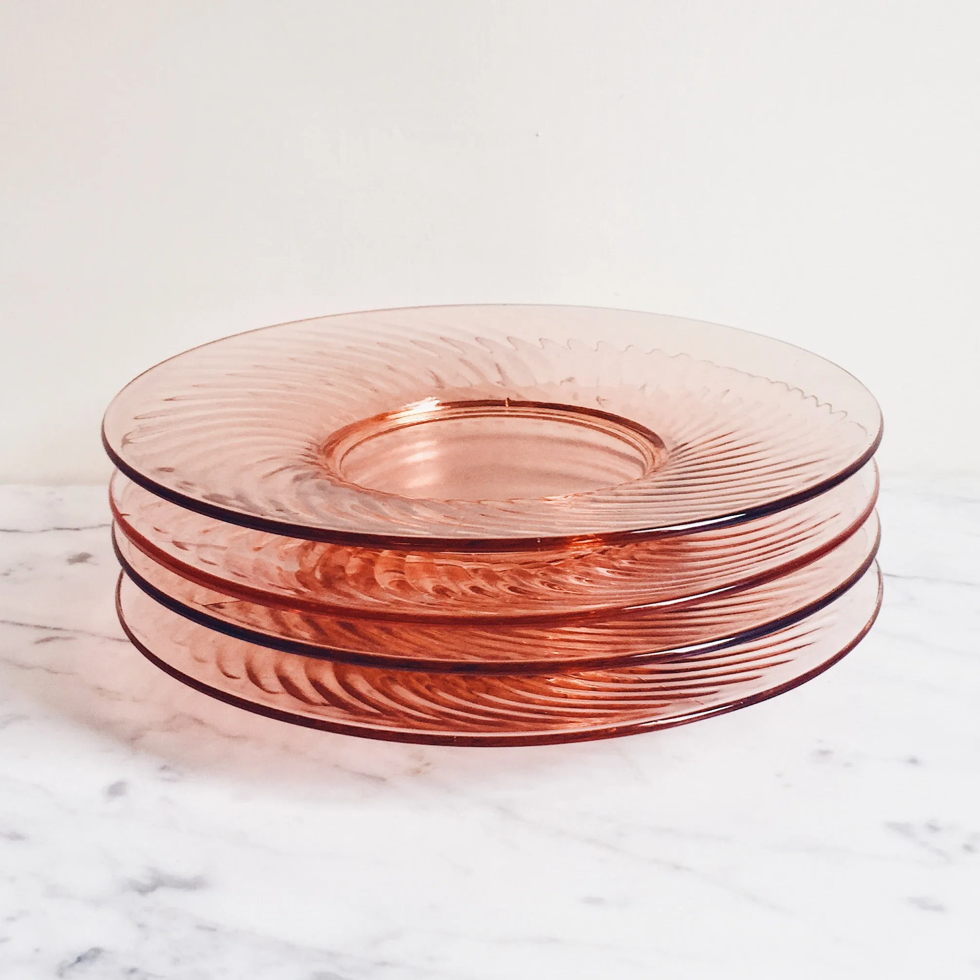 Pink Intoxication Antique Glass Luncheon Plate