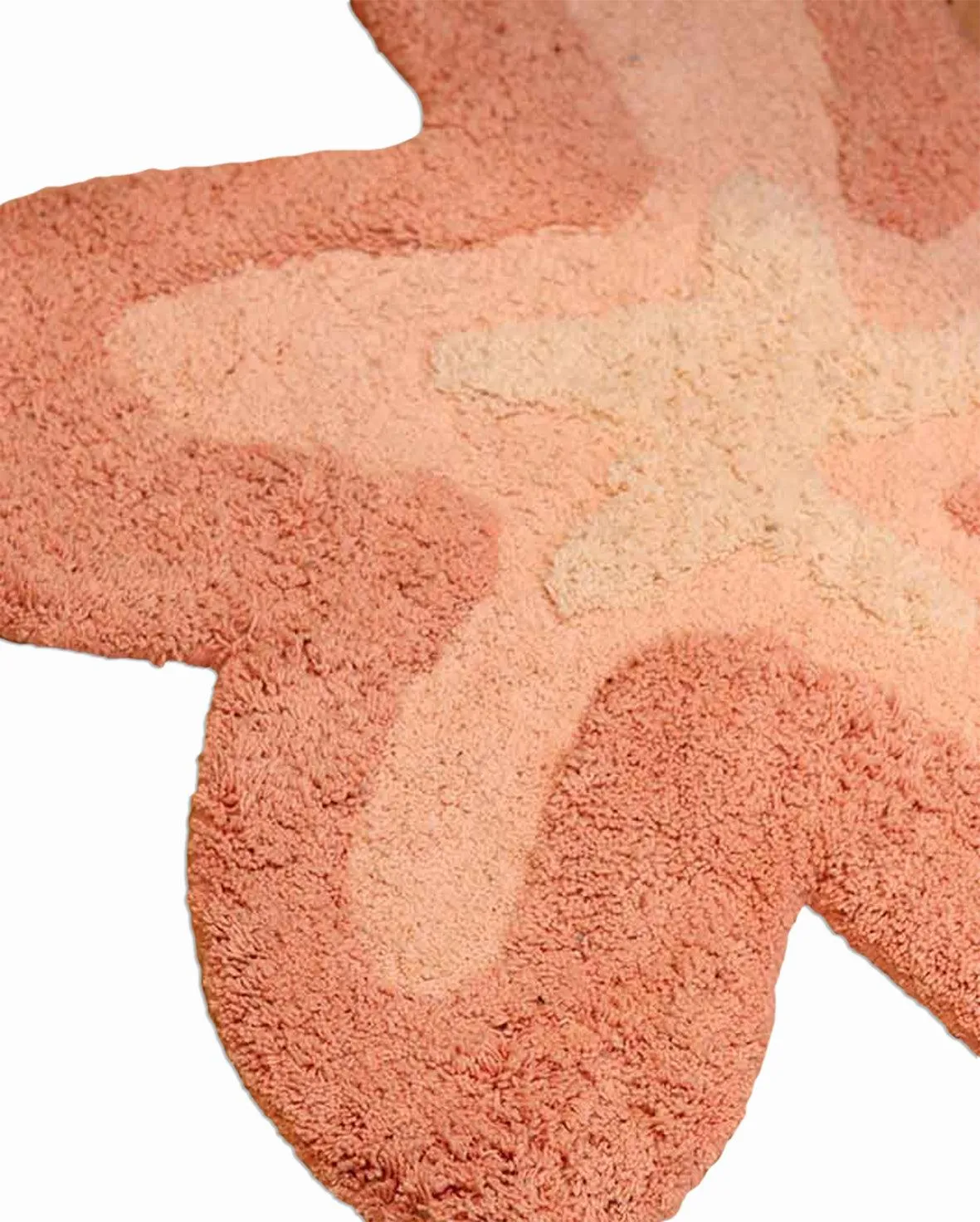 Pink Star Fish Design Tufted Polyester Rug | 2x2 ft