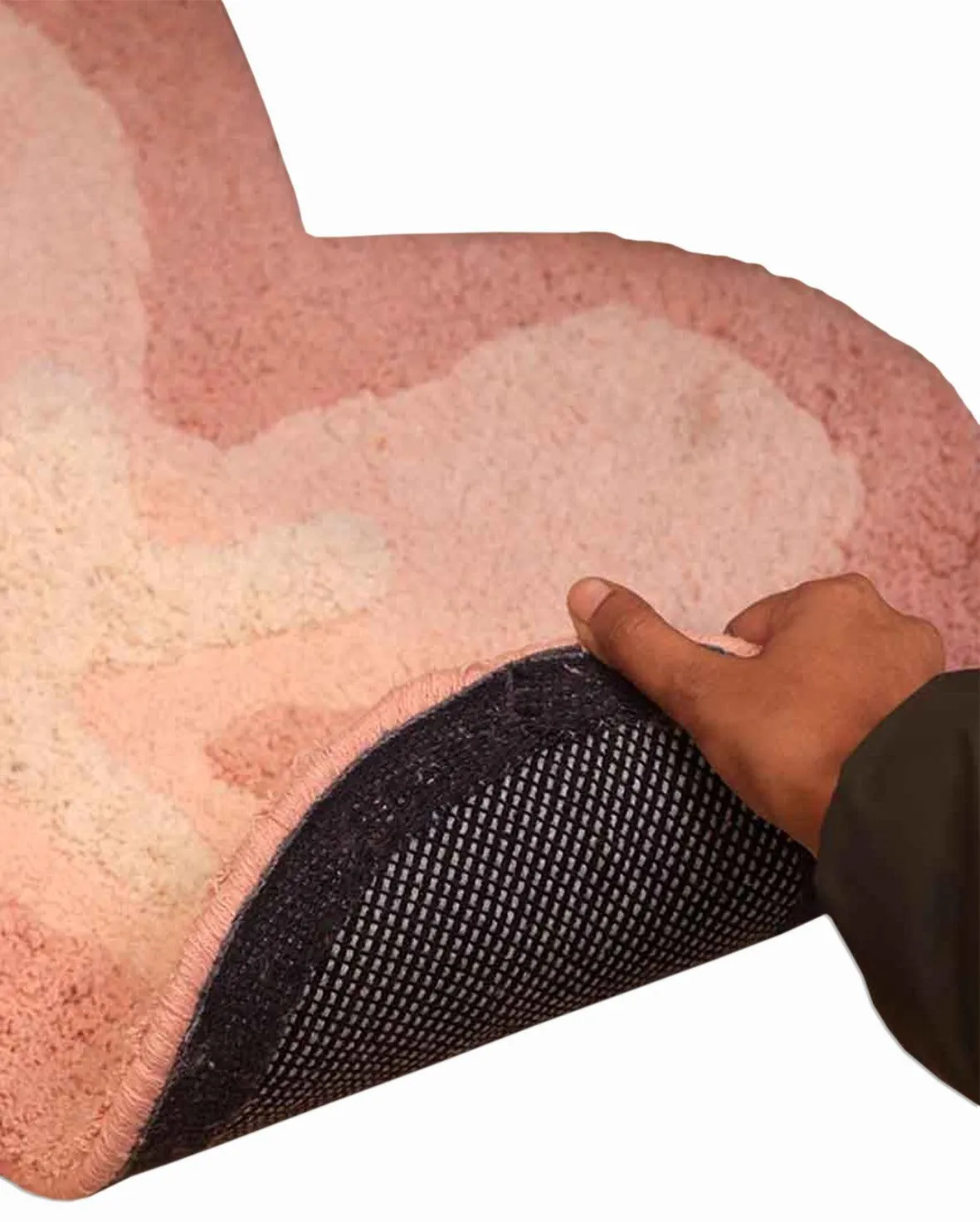 Pink Star Fish Design Tufted Polyester Rug | 2x2 ft