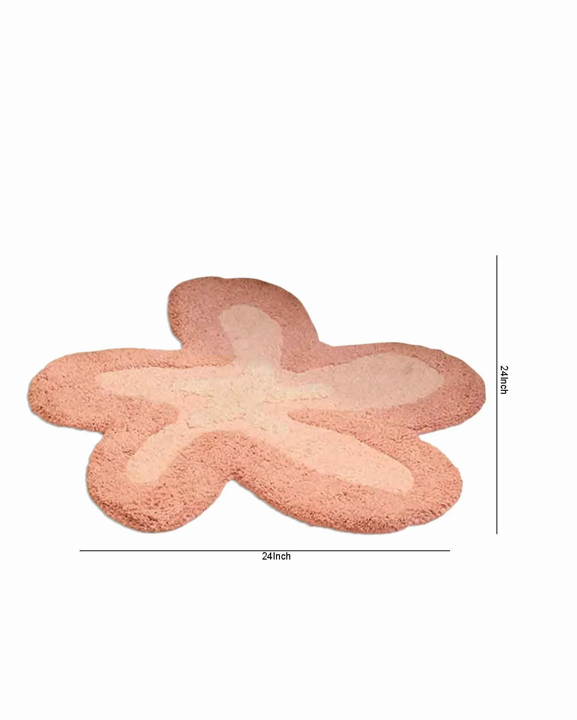 Pink Star Fish Design Tufted Polyester Rug | 2x2 ft