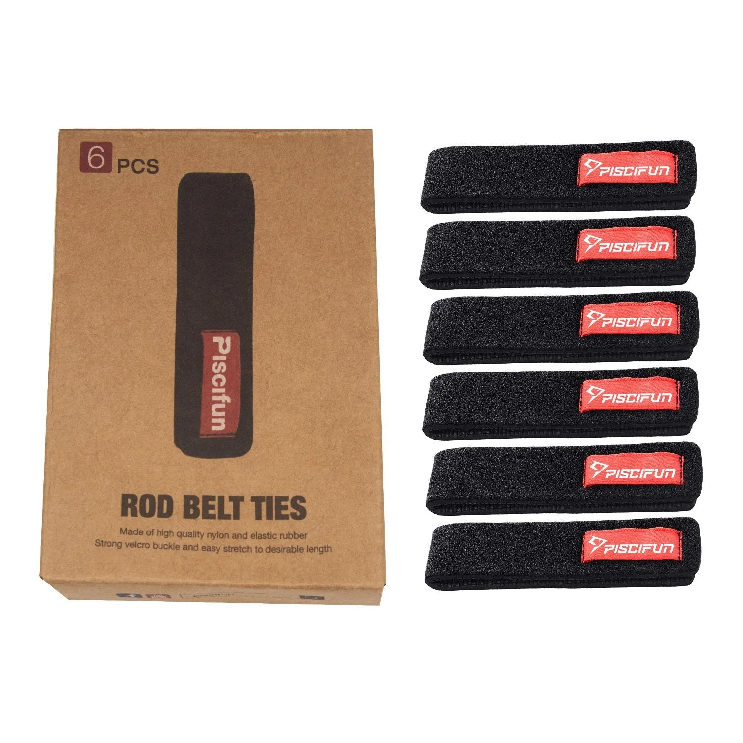 Piscifun® Fishing Rod Strap Belt Tie 6 Pcs